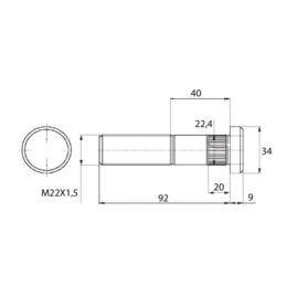 ŚRUBA KOŁA KSS M22X1,5 L-93MM