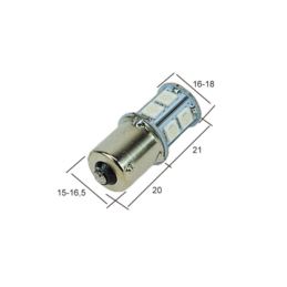 ŻARÓWKA LED 24V BA15S 13-LED /2-SZT/ NIEBIESKA