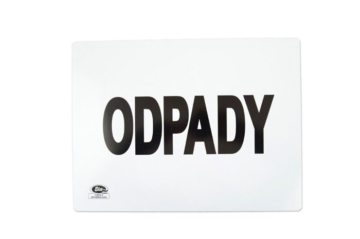 TABLICA -ODPADY DUŻA PŁASKA W KIESZEŃ