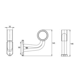 Lampa obrys-w LED HOR69 /90st krótka/ lewa