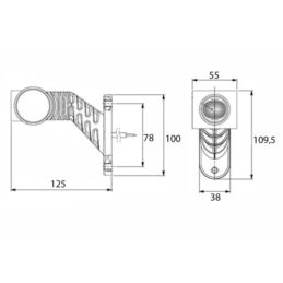 Lampa obrys-w LED HOR77A /45st krótka/ prawa