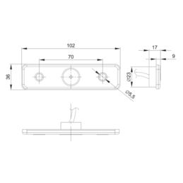 LAMPA OBRYS LED  FT-4 CZERWONA
