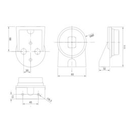 LAMPA OBRYS LED  FT-60 BIAŁA MOC KĄT PRAWA