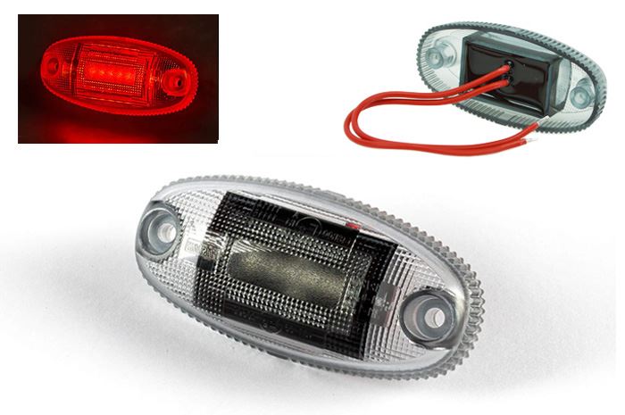 LAMPA OBRYS LED  FT-68 CZERWONA DARK