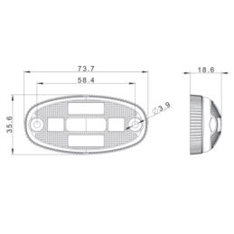 LAMPA OBRYS LED  FT-68 CZERWONA DARK