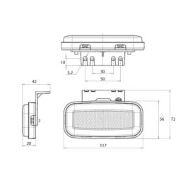 Lampa obrys LED W199N czerwona
