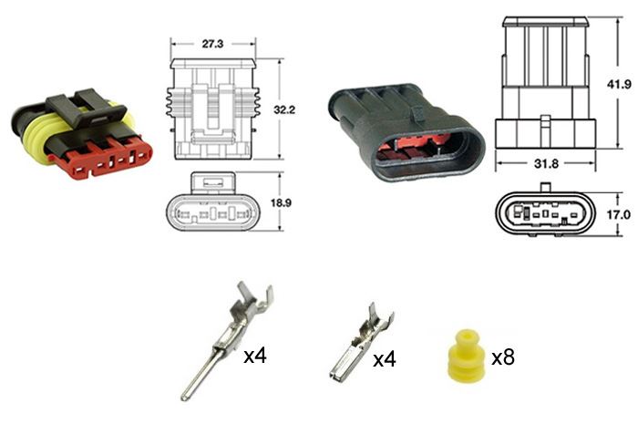 ZŁĄCZE ELEKTRYCZNE SUPERSEAL 4-PIN