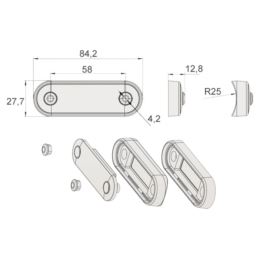 Lampa obrys LED FT-073 biało-żółta