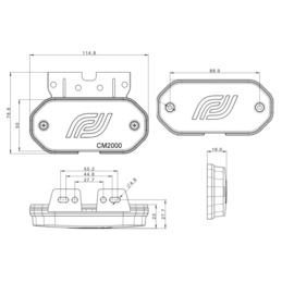 Lampa obrys LED FT-078 żółta