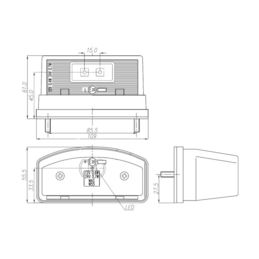 Lampa rejestracji LED W55 czerwona