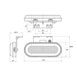 Lampa obrys LED W198 czerwona