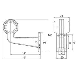 Lampa obrys-wd LED W74.1N lewa