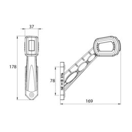 Lampa obrys-w LED HOR101 /45st długa/  lewa