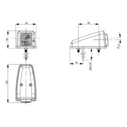 Lampa obrys-d LED HOR44 biała