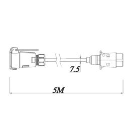 Przedłużacz 12V wtyczka-gniazdo 7-pin 5m+