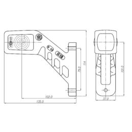 Lampa obrys-w LED W49  lewa