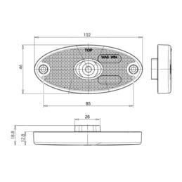 Lampa obrys LED W64 czerwona