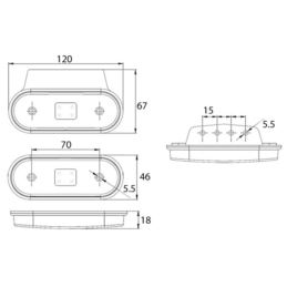 Lampa obrys LED FT-020 żółta