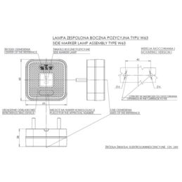 Lampa obrys LED W63 żółta płaska