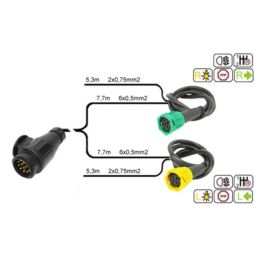 Wiązka 13-PIN/6-PIN  L-7,7M  /2-OBRYS 5,3M/
