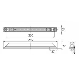 Lampa obrys-s LED HOR49 czerwona