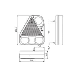 Lampa tylna LED HOR56 lewa z p-mgielnym
