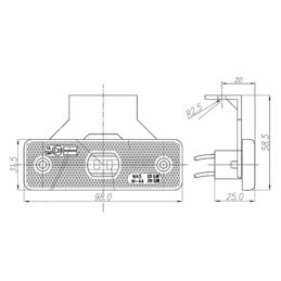 Lampa obrys LED W44 żółta podwieszana