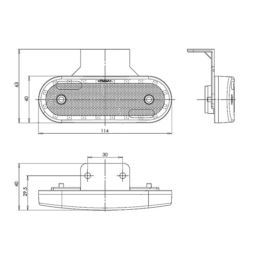 Lampa obrys LED W47WW żółta