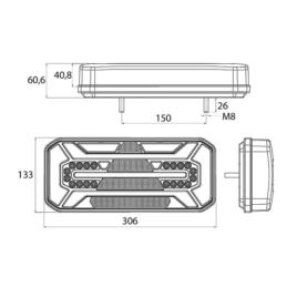 Lampa tylna LED W184DD lewa naczepa