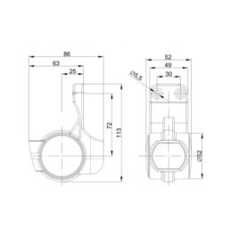 Lampa obrys-w LED FT-140 wisząca prawa
