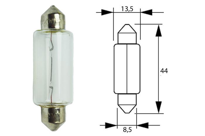 Żarówka sam  12V RURKA 15W MAN L-44mm