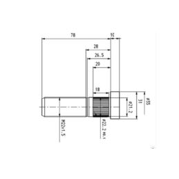 ŚRUBA KOŁA SAF M22X1,5 L-78MM AL