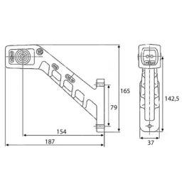 Lampa obrys-w LED W48  lewa