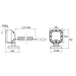 Lampa robocza LED FT-036 1800lm magnes 7,8m