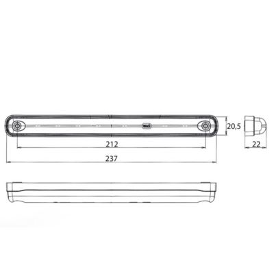Lampa obrys-s LED W110N czerwona