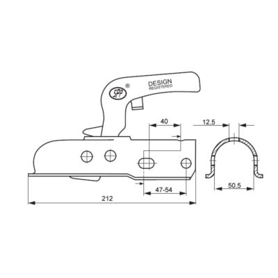 ZACZEP KULOWY 1300KG NA RURĘ 50MM KR