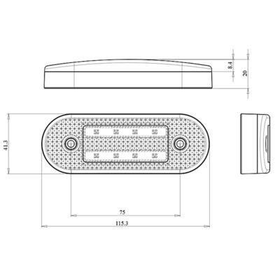 Lampa obrys-k LED W175 żółta z kier