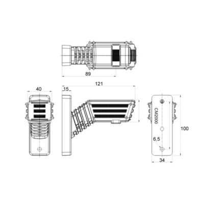 Lampa obrys-w LED W297.3.1 SPOT 121mm lewa
