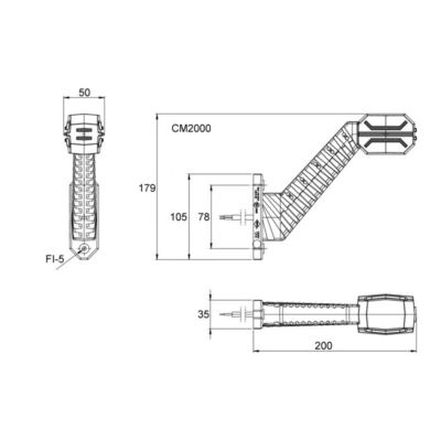 Lampa obrys-w LED HOR134 /45st długa/ prawa