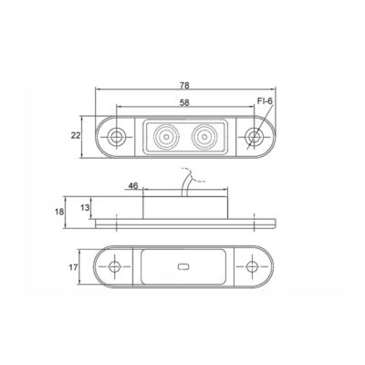 Lampa obrys LED FT-015 niebieska