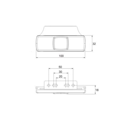 Lampa obrys LED FT-017 żółta podwieszana