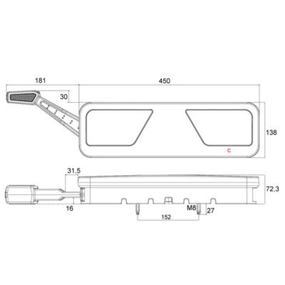 Lampa tylna LED FT-700 24V /gni-obrys/ lewa
