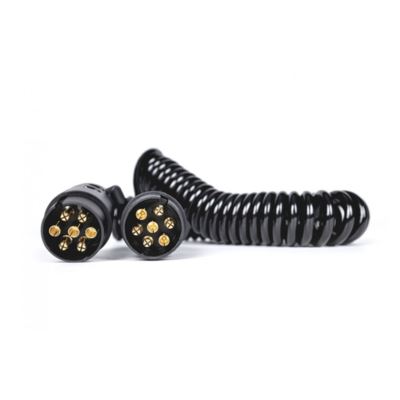 Przedłużacz 12V wtyczki 7-pin 3m spiralny+