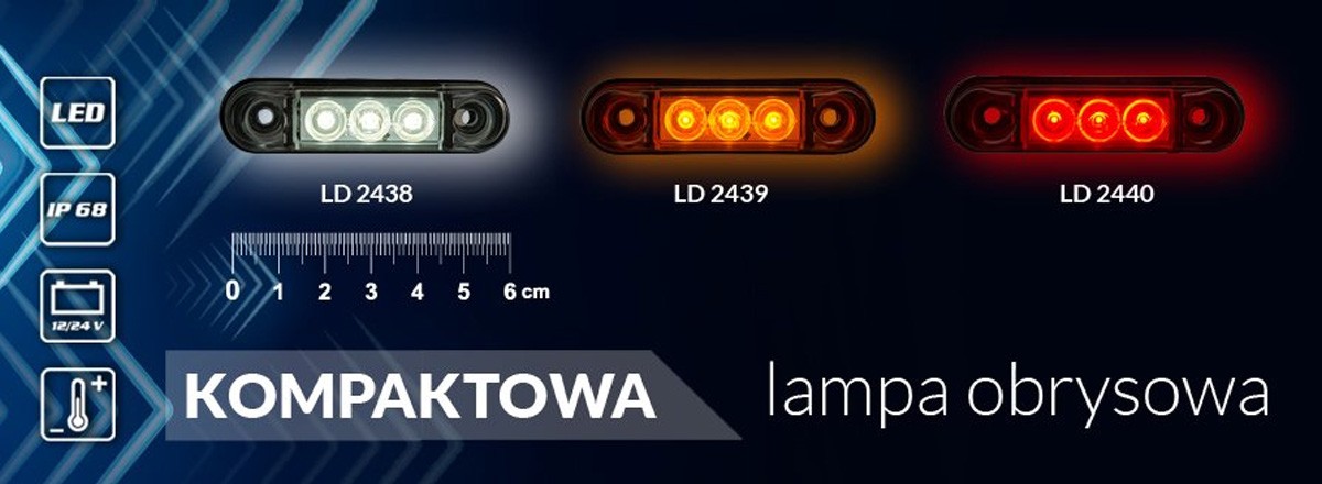 Kompaktowe lampy obrysowe LD 2438, LD 2439, LD 2440